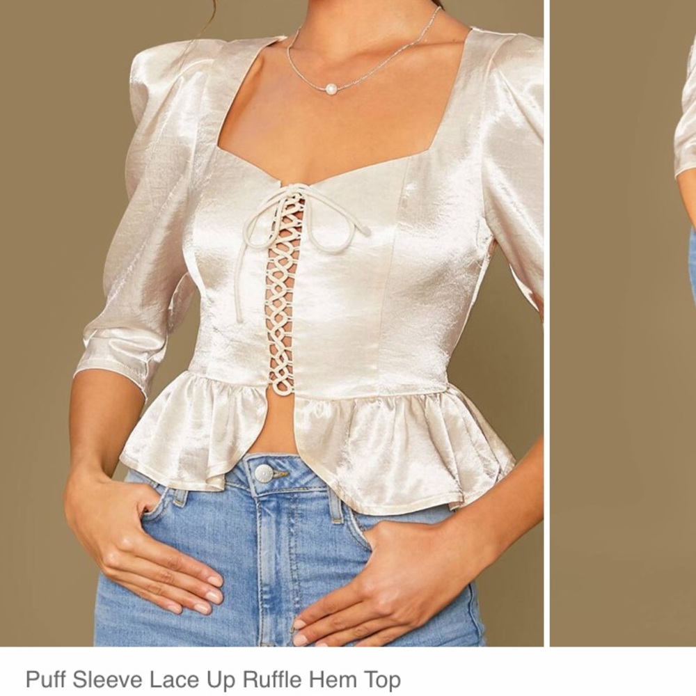 White silk top